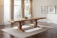 Florence Double Pedestal Dining Table Rustic Smoke - front angle view