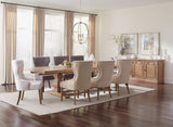 Florence Double Pedestal Dining Table Rustic Smoke - tabletop close-up