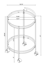 Chrissy Round Glass Bar Cart Brass - Ella Furniture