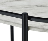 Desiree rack bar cart full side angle with marble shelves