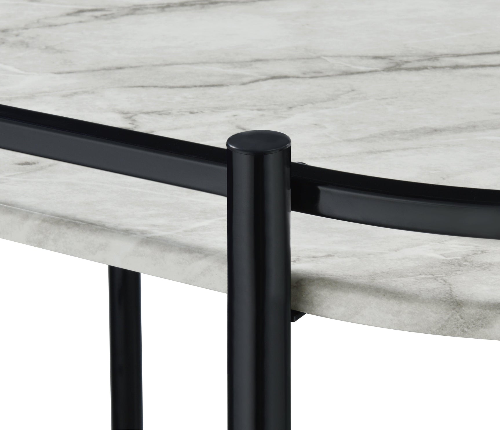 Desiree rack bar cart full side angle with marble shelves