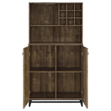 Stemware rack with hanging wine glasses