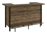 Wine rack and stemware holder on Bellemore bar unit
