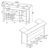 Full angled perspective of Bellemore Bar Unit in gray driftwood