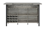 Side view of Bellemore bar unit showing 12-bottle wine holder