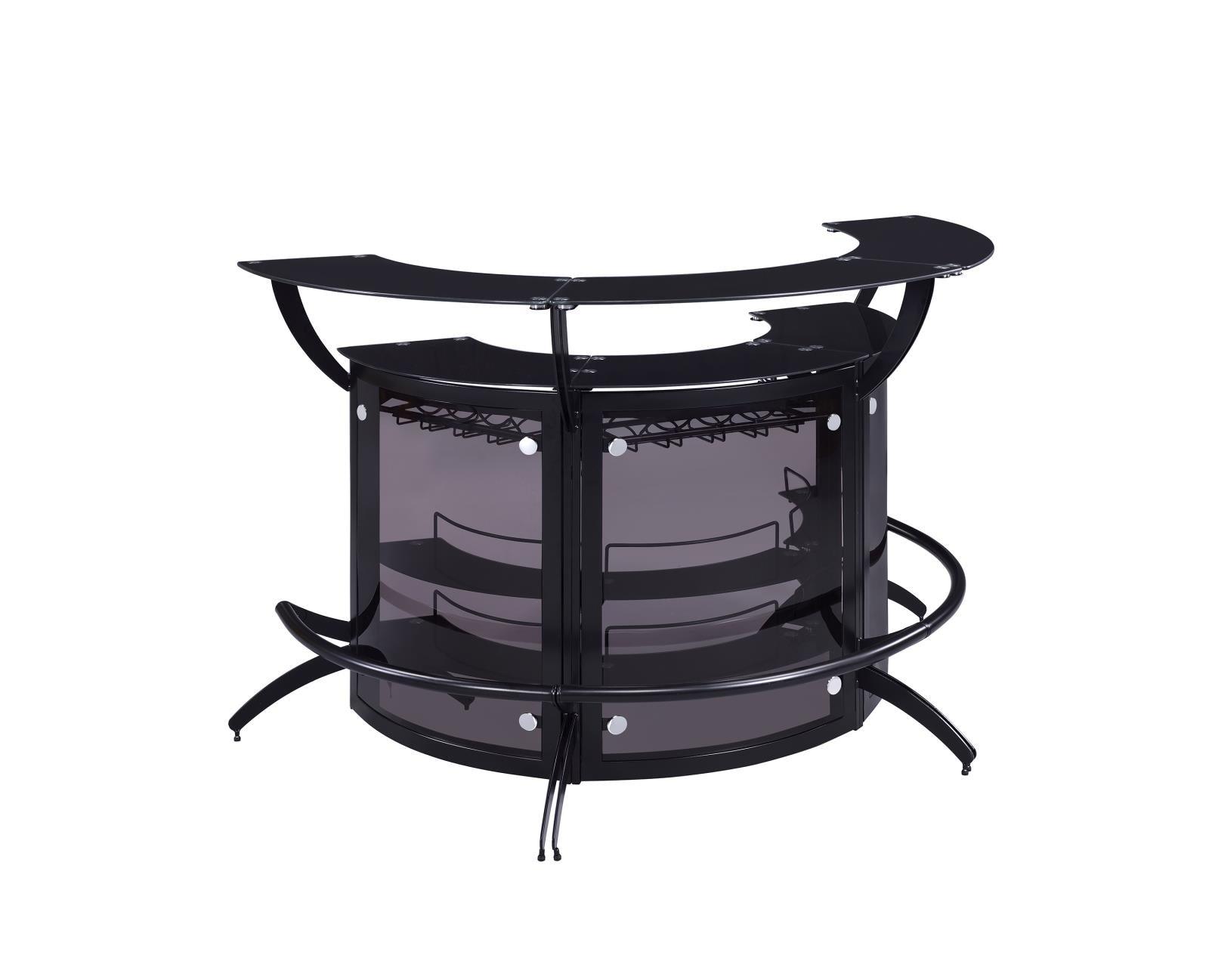 Bar Unit with footrest detail in black finish