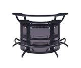 Close-up of wine bottle rack holding three bottles