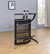 Top view of Dallas Bar Unit with two-tier tempered glass surfaces