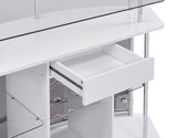 Gideon Crescent Bar Unit showing drawer open and storage space