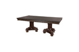 Front view of solid wood Catalonia dining table with chairs