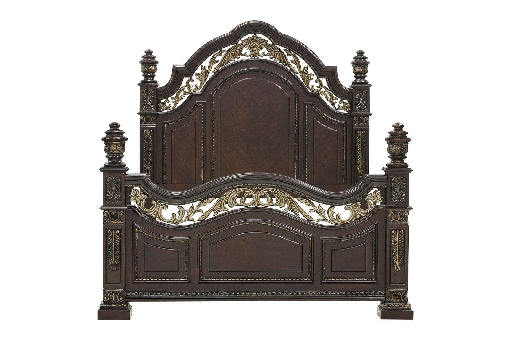 side view of Catalonia Dark Bronze Panel Bedroom Set bed