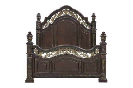 Side view of Catalonia Dark Bronze Panel Bedroom Set bed