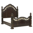 Catalonia Dark Cherry Queen Panel Bed side view