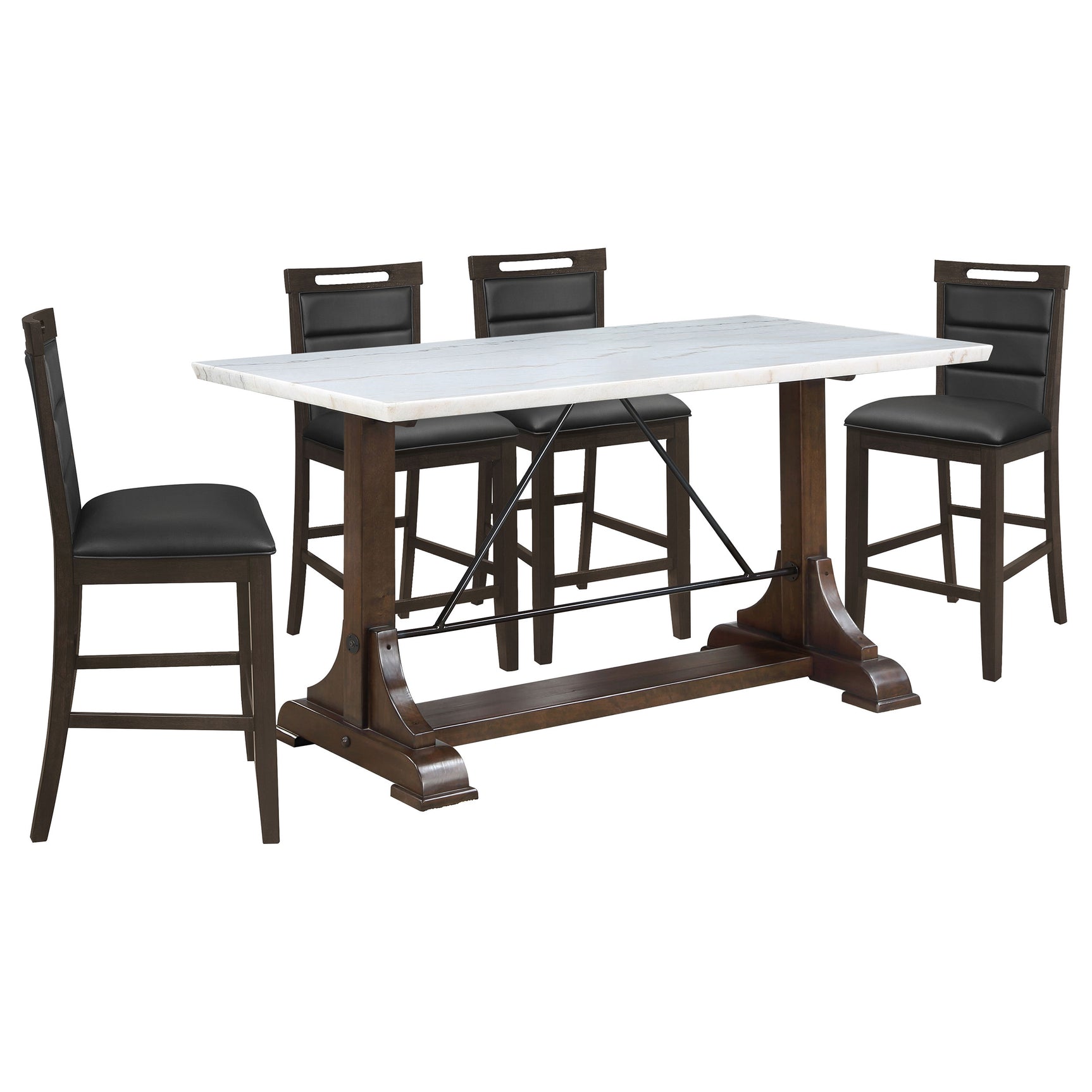 Side view of Aldrich Cappuccino counter height dining table