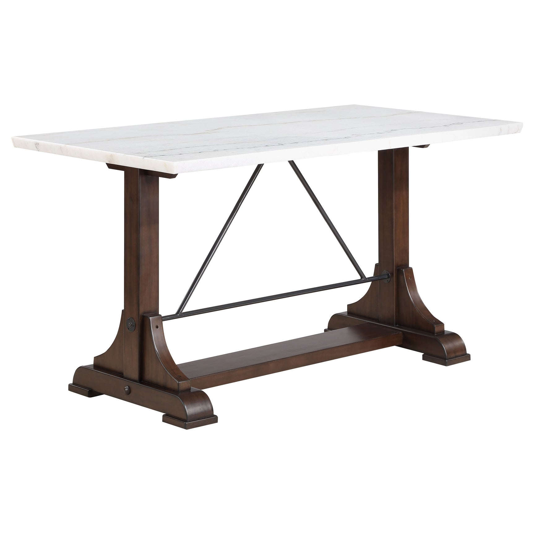 Close-up of white marble table top and cappuccino base