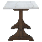 Detail of table leg with cappuccino finish