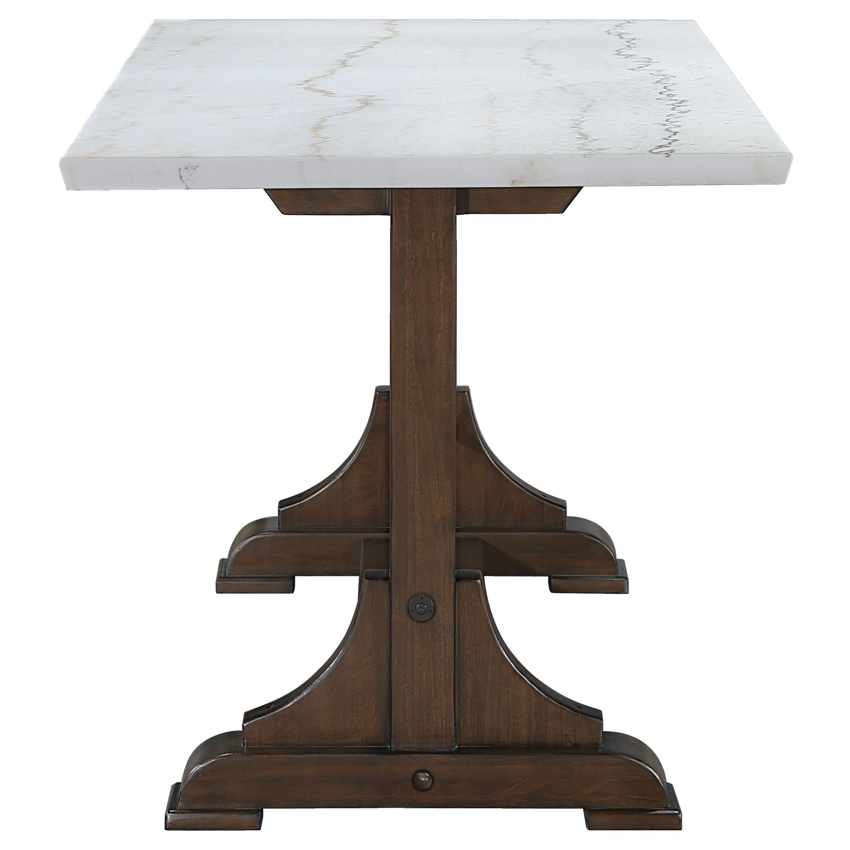 Detail of table leg with cappuccino finish