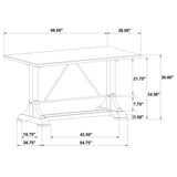 Aldrich Cappuccino white marble counter height dining table with four side chairs