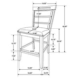 Aldrich Cappuccino white marble counter height dining table with four side chairs