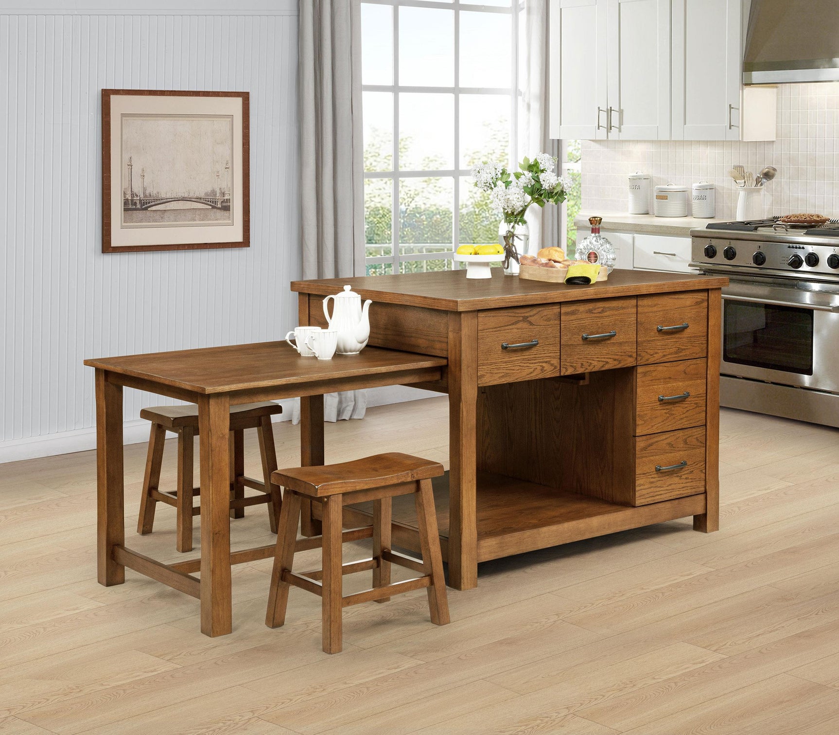 Mayfair kitchen island close-up of drawers