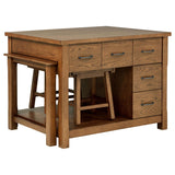 Pull-out extension table on kitchen island