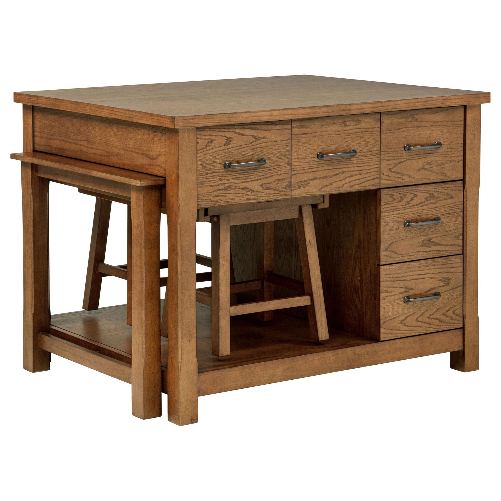 Pull-out extension table on kitchen island