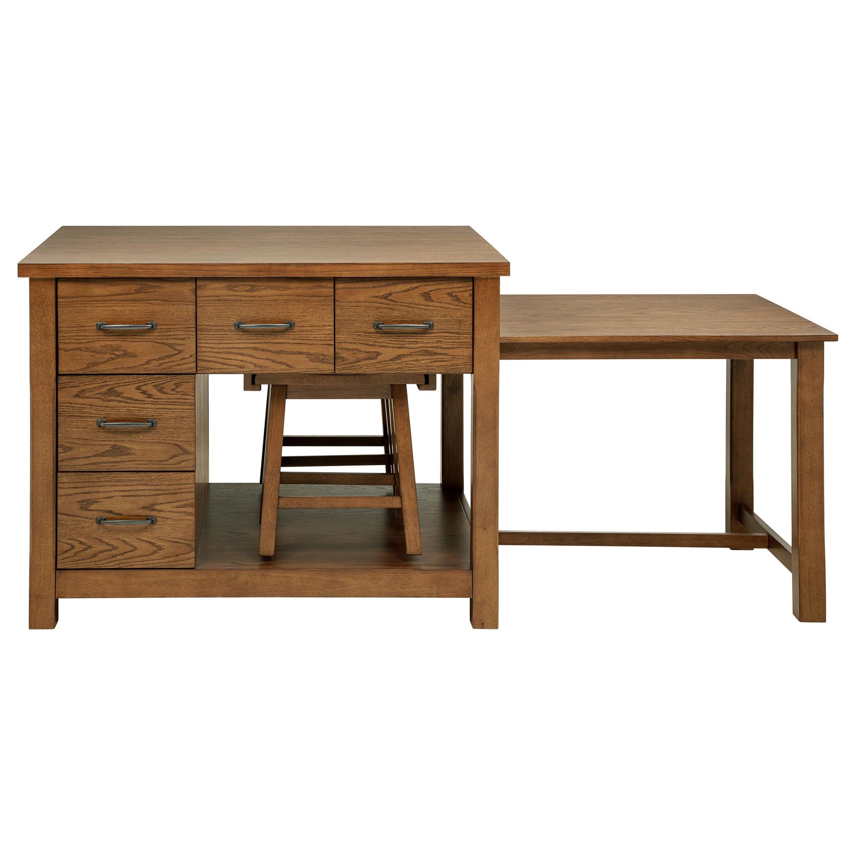 Backless scooping stool under kitchen island