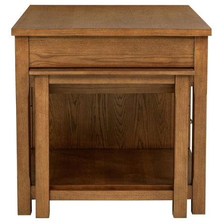 Kitchen island with stools tucked in