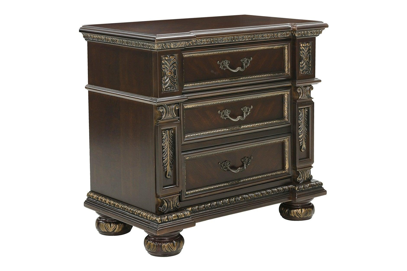 side view of Catalonia Dark Bronze Panel Bedroom Set bed