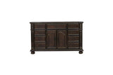 bedroom view of Catalonia Dark Bronze Panel Bedroom Set bed