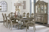 Front view of Catalonia Gold Faux Leather Rectangular Dining Room Set with 4 side chairs