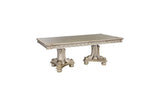 Side angle of Catalonia Gold rectangular dining table and chairs