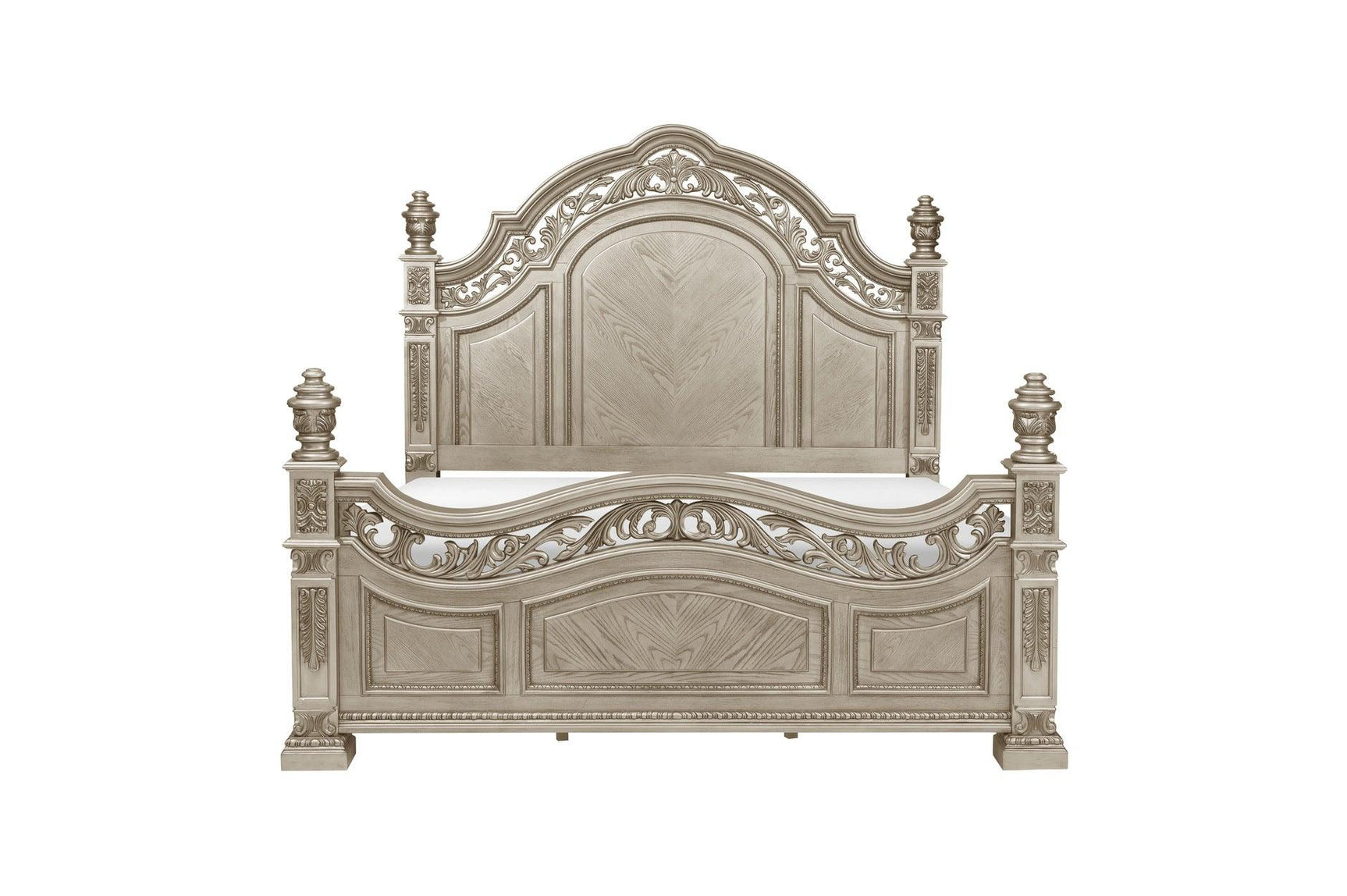 side view of Catalonia Gold solid wood panel bed