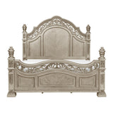 Catalonia Platinum Gold Cherry King Poster Bed front angle