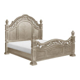 Catalonia Platinum Gold Cherry King Poster Bed side view