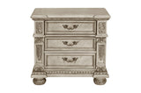 front view of dresser with gold panel design