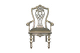 Close-up front view of dining chair seat