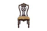 Detail of fabric pattern on side chair upholstery
