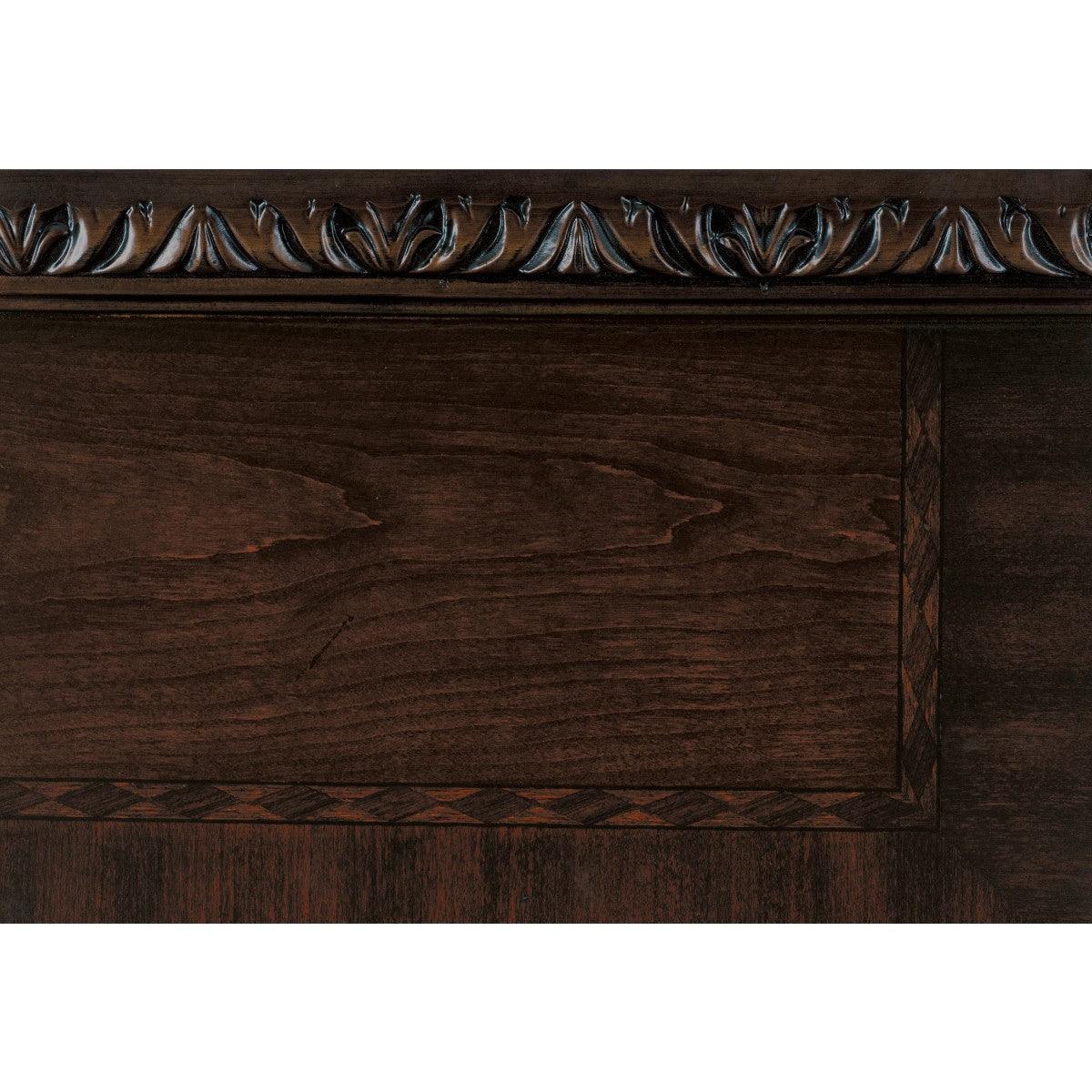 Catalonia Dark Cherry Queen Panel Bed angled view
