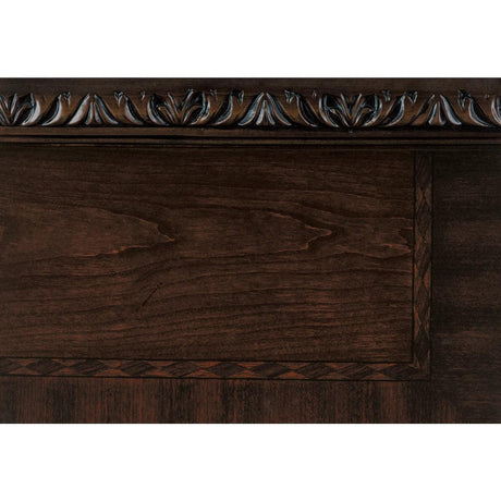 Catalonia Dark Cherry Queen Panel Bed angled view