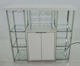 Gallimore Bar Cabinet side angle highlighting chrome accents