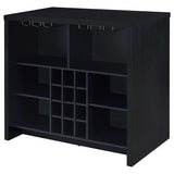 Topanga bar showing shelf organization