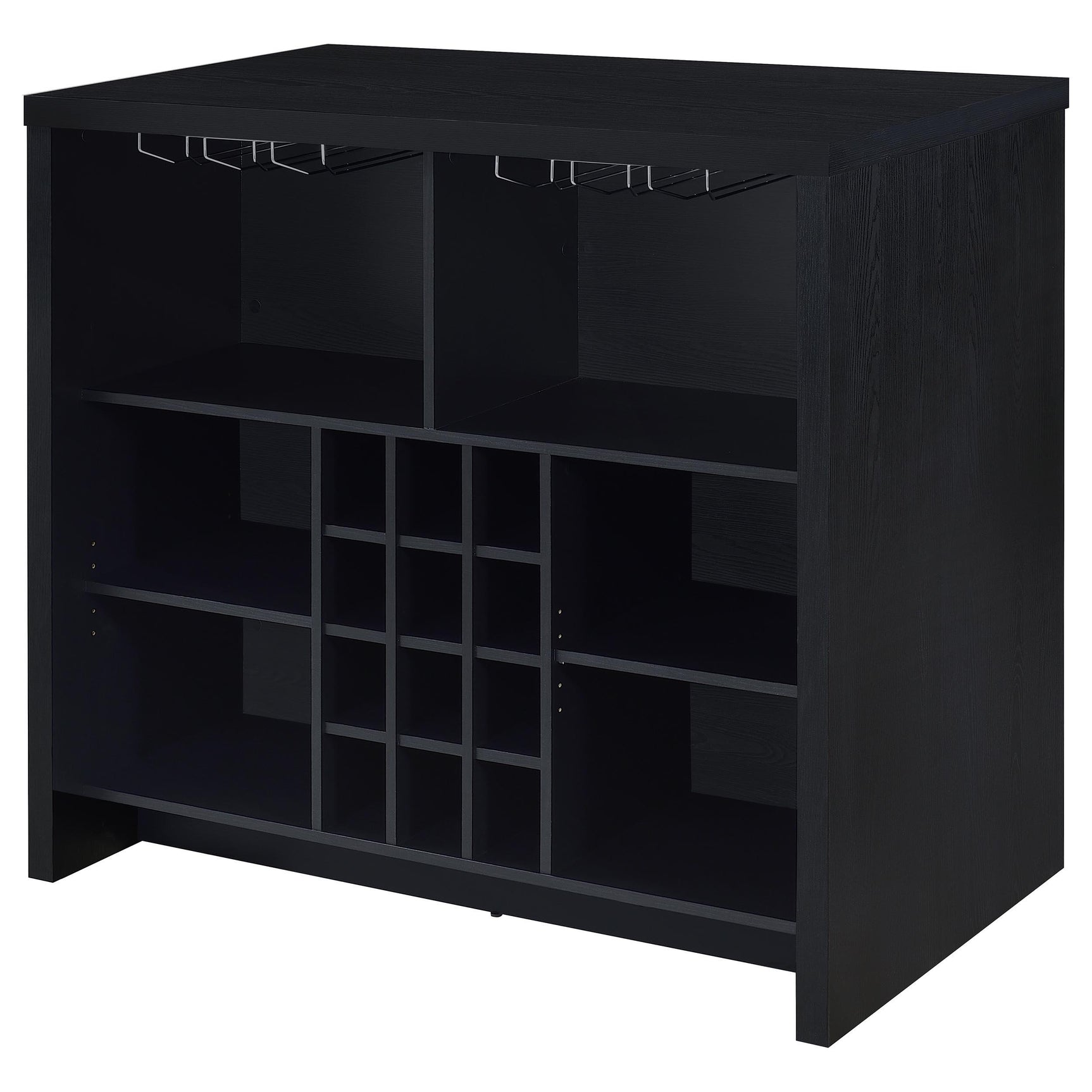 Topanga bar showing shelf organization