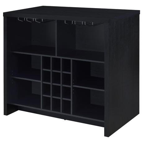 Topanga bar showing shelf organization