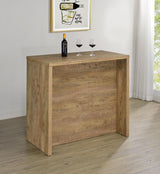 Topanga home bar angled view showing shelves and wine rack