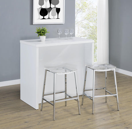 Topanga home bar open shelves and wine rack