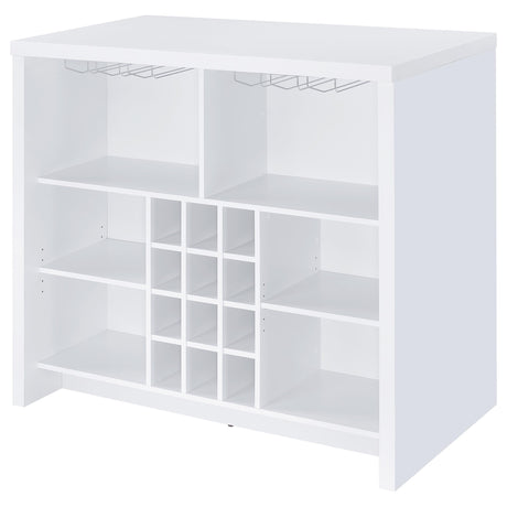 Topanga engineered wood bar white angled view