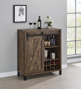 Arlington Bar Cabinet With Sliding Door Rustic Oak - Ella Furniture