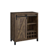 Arlington Bar Cabinet With Sliding Door Rustic Oak - Ella Furniture