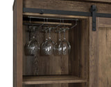 Arlington Bar Cabinet With Sliding Door Rustic Oak - Ella Furniture